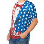 Load image into Gallery viewer, Men&#39;s American Flag Tuxedo T-Shirt
