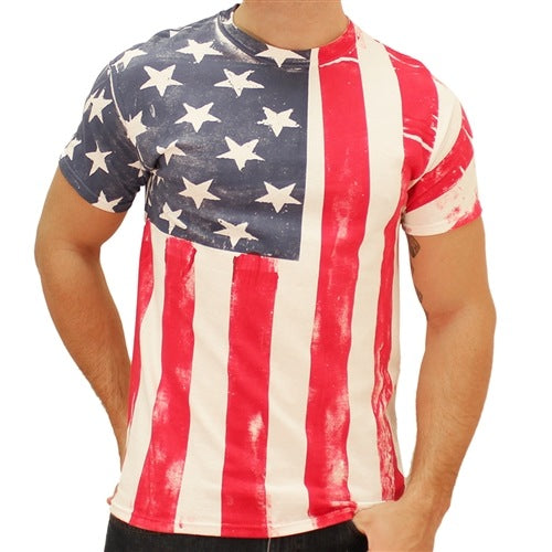 American Flag Vertical Mens T-Shirt - The Flag Shirt