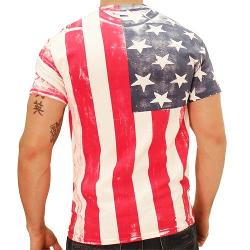 American Flag Vertical Mens T-Shirt - The Flag Shirt