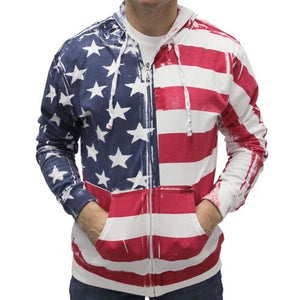 Lightweight All American Hand Painted Hoodie - The Flag Shirt