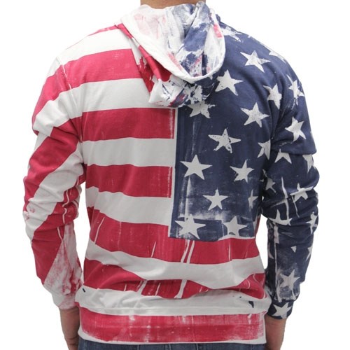 Lightweight All American Hand Painted Hoodie - The Flag Shirt