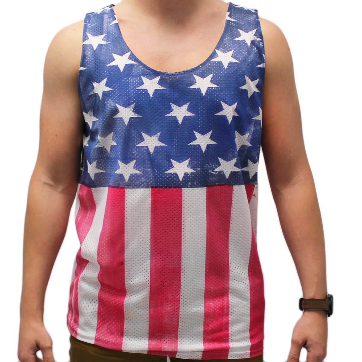 American Flag Men’s Mesh Tank Top - theflagshirt