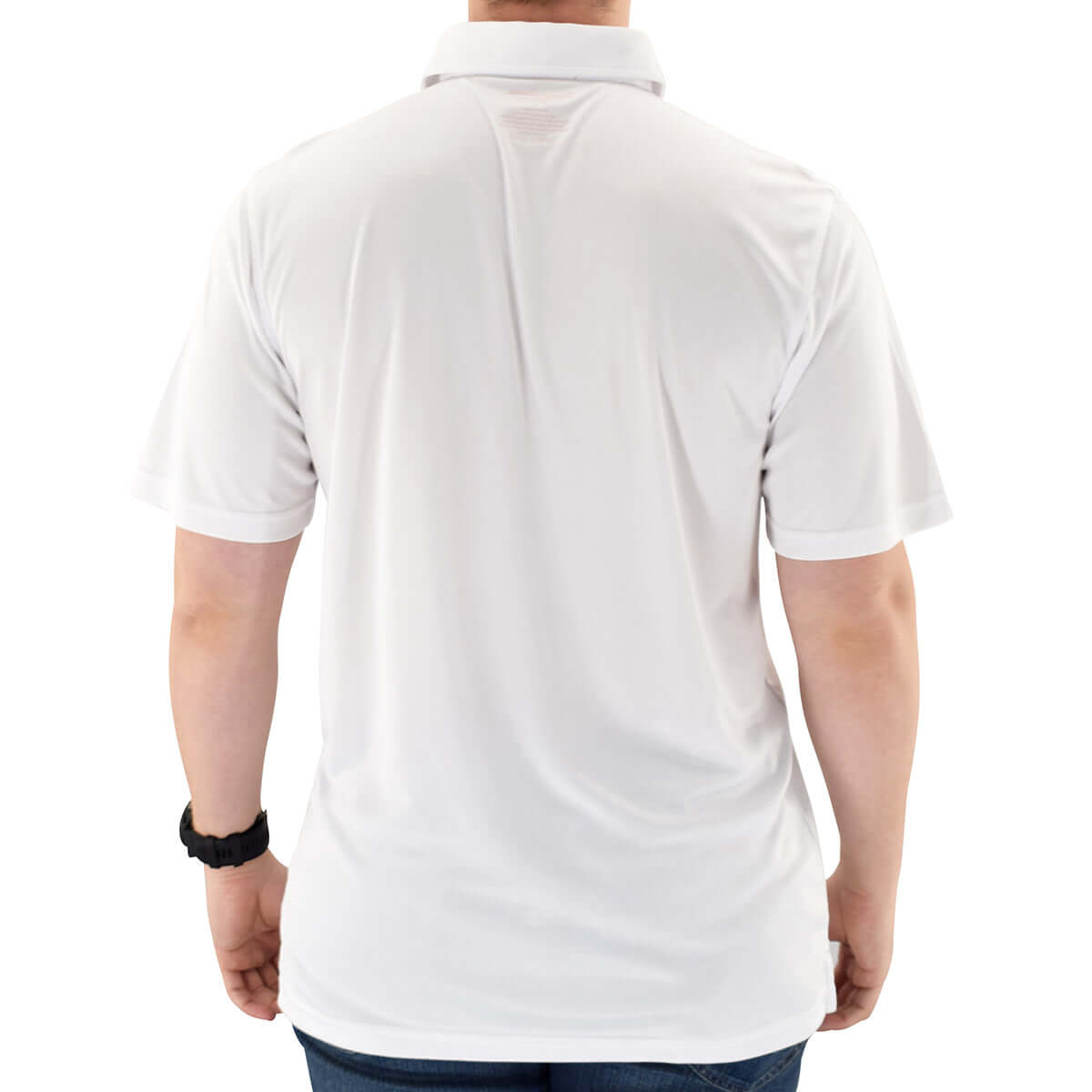 Mens Flag Flying Polo Tech Shirt -White - theflagshirt