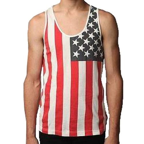 Red White and Blue American Flag Mens Tank Top