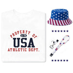 Load image into Gallery viewer, Men&#39;s USA T-Shirt, Bucket Hat and Lanyard Bundle
