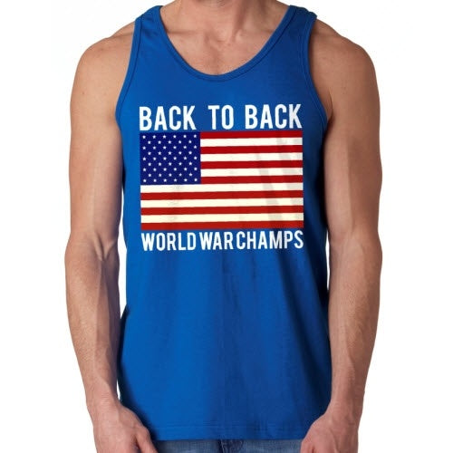 Back To Back World War Champs MensTank Top - The Flag Shirt