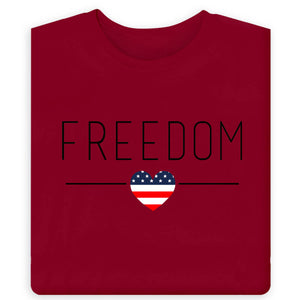 Women's Freedom Flag Heart T-Shirt