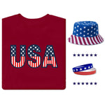 Load image into Gallery viewer, Family Bundle! USA T-Shirt, Hat, and Wristband
