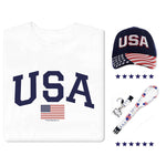 Load image into Gallery viewer, Women&#39;s USA T-Shirt, Hat and Lanyard Set
