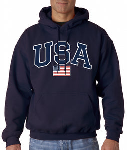 USA American Flag Hooded Sweatshirt