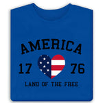 Load image into Gallery viewer, Women&#39;s USA Flag Heart 1776  Freedom T-Shirt
