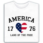 Load image into Gallery viewer, Women&#39;s USA Flag Heart 1776  Freedom T-Shirt
