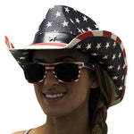 Load image into Gallery viewer, Womens Western American Flag Cowboy Hat - The Flag Shirt
