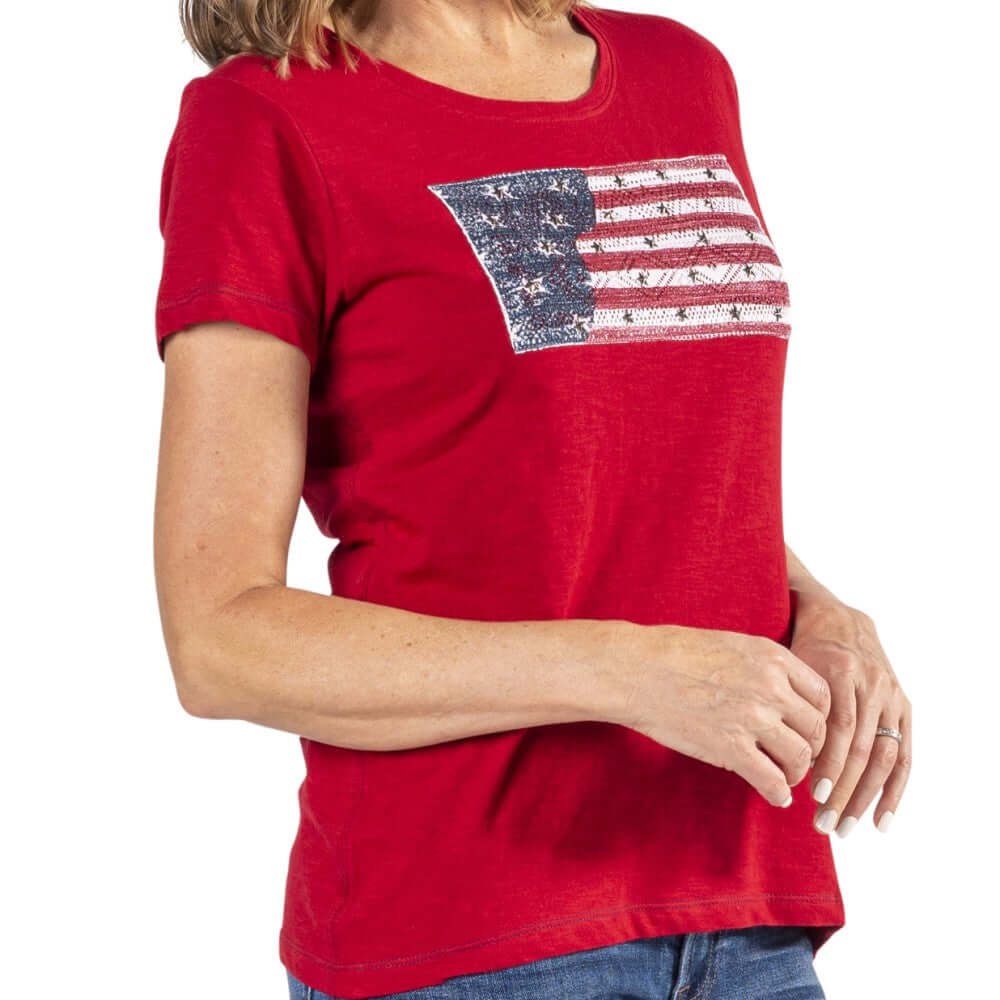 Women's Star Studded Flag T-Shirt