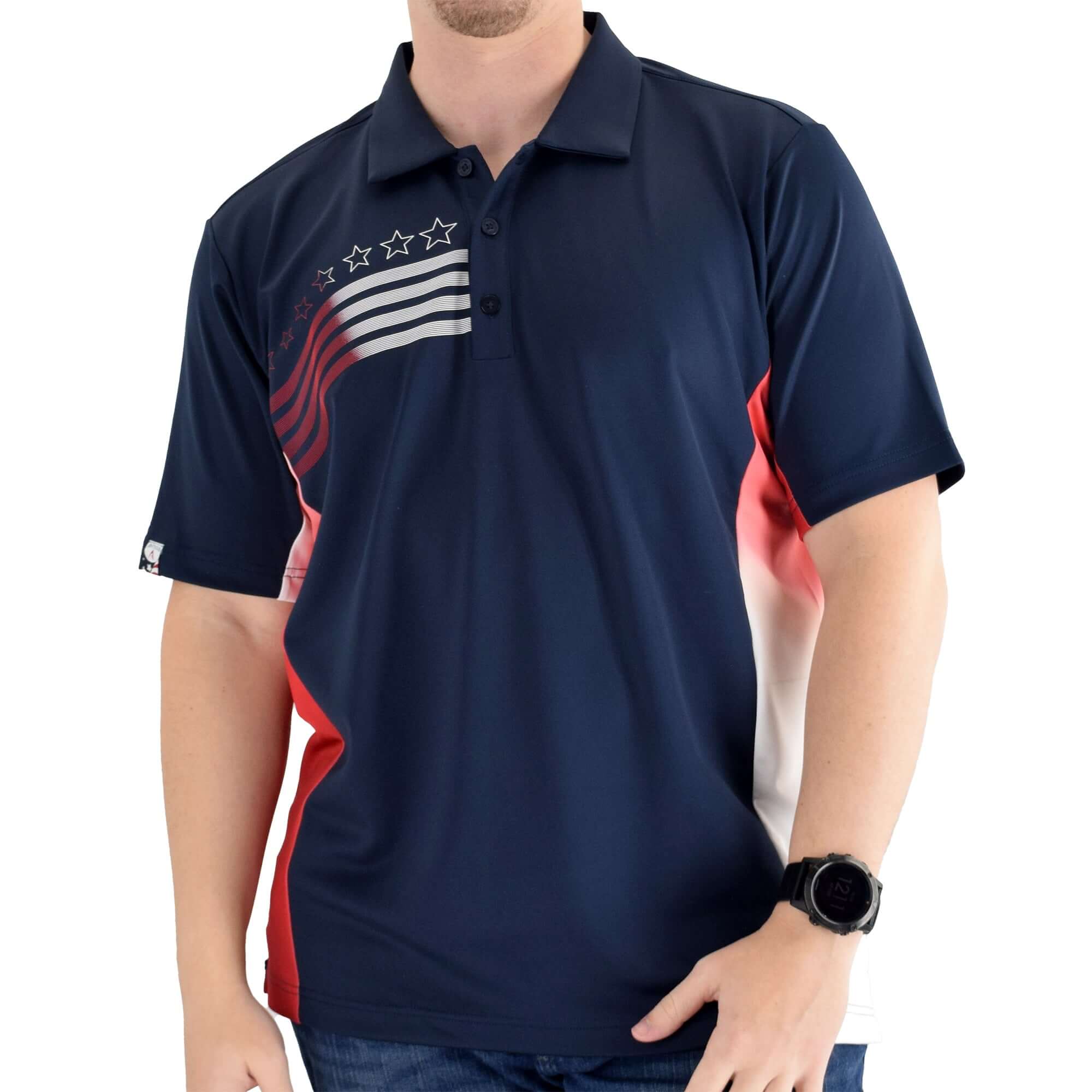 antigua mens liberty classic polo shirt navy - the flag shirt