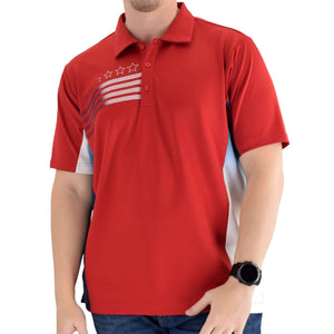 mens liberty classic polo shirt red - the flag shirt