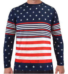 Long Sleeve Crew Neck American Flag Tee - theflagshirt