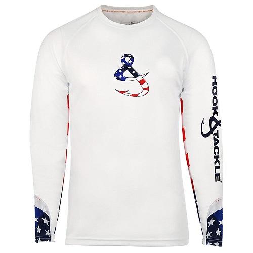 Patriotic Mens Liberty Fishing Shirt - White
