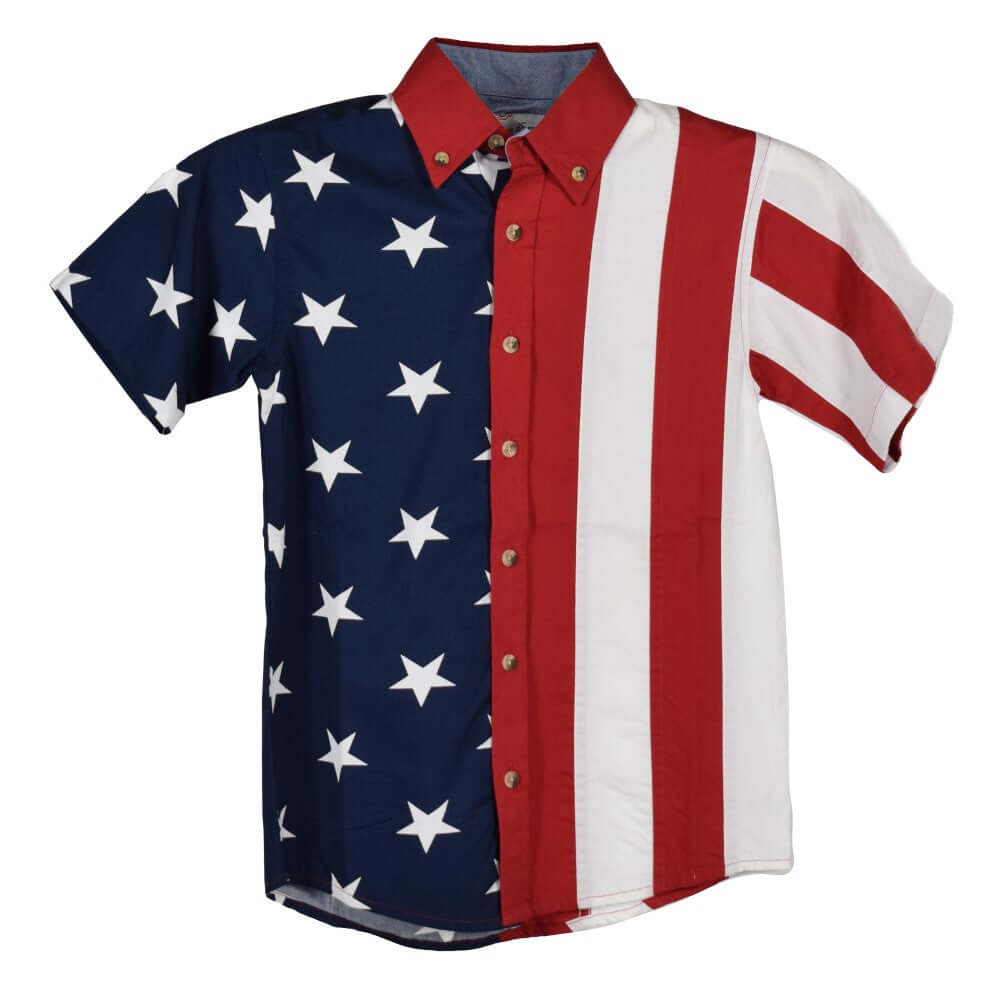 Youth Stars and Stripes 100% Cotton Button Down Shirt