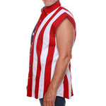 Load image into Gallery viewer, Men&#39;s Stars &amp; Stripes 100% Cotton Sleeveless Button-Up Shirt

