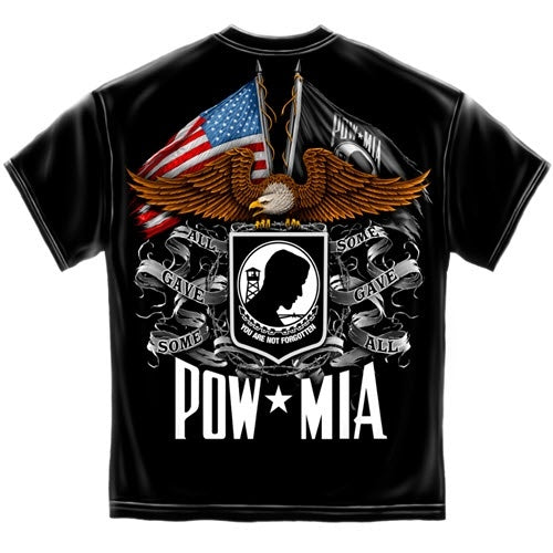 POW MIA Double Flag Eagle Mens T-Shirt - The Flag Shirt