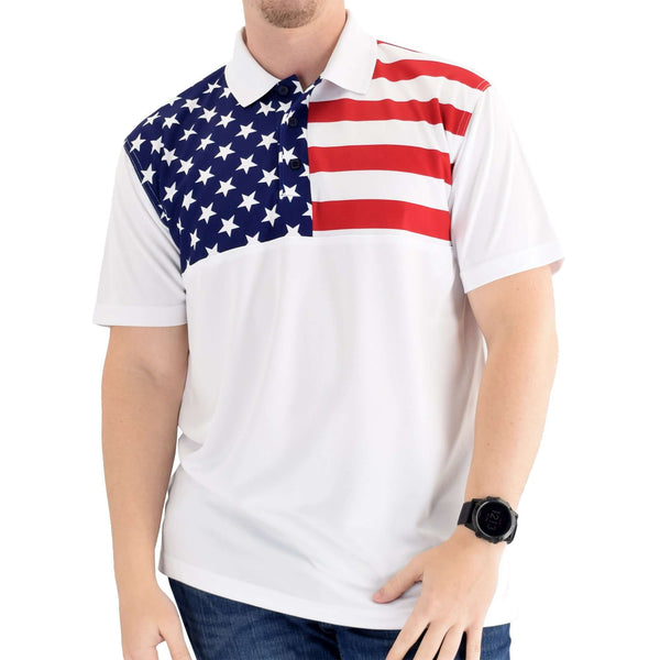 Ferie strække stemme Men's Made in the USA Performance Flag Polo Shirt – The Flag Shirt
