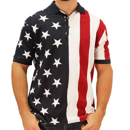 Patriotic Mens Polo Jersey Shirt - The Flag Shirt