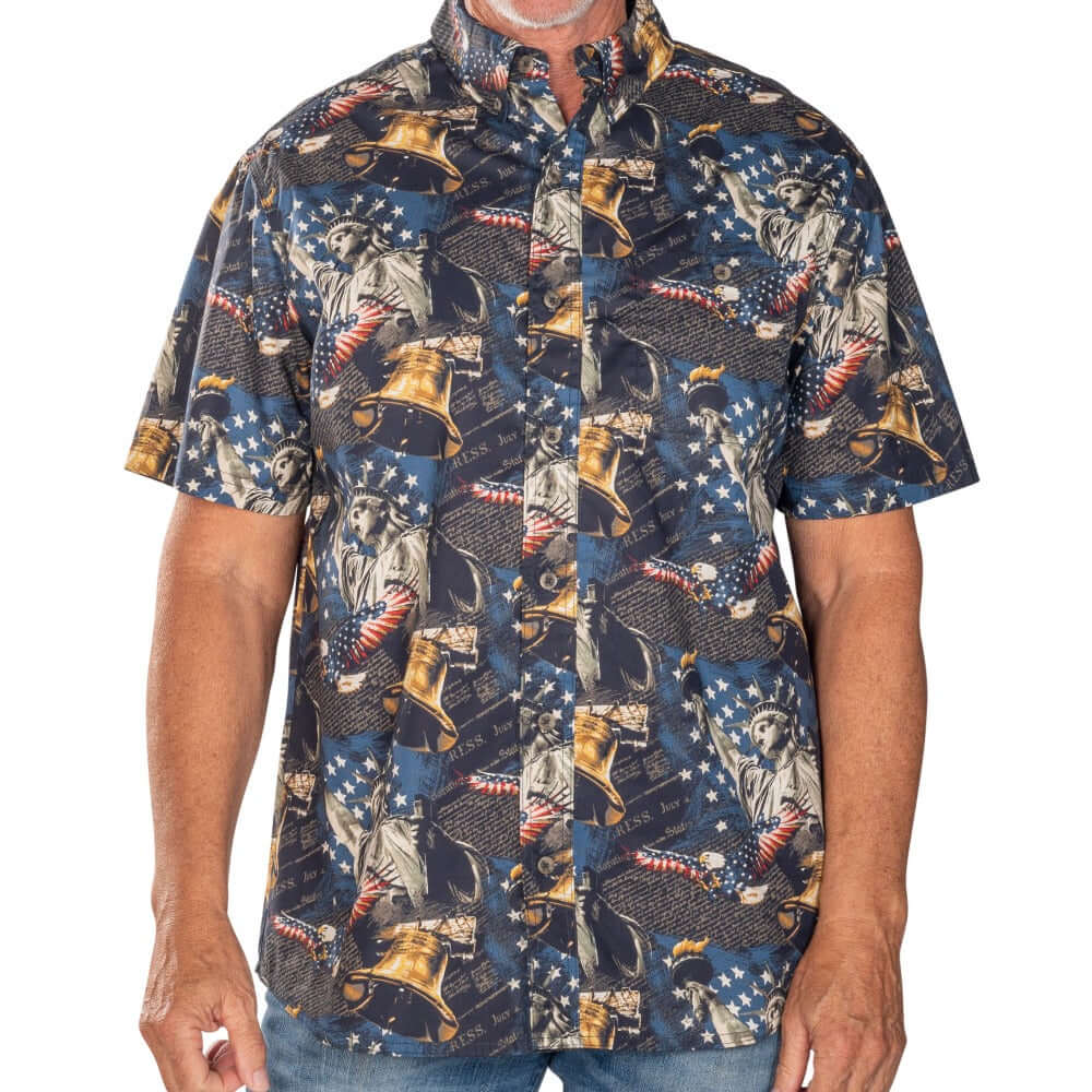 state & liberty dress shirts Men's Liberty 100% Cotton Button-Up Shirt, L / BLUEBERRY