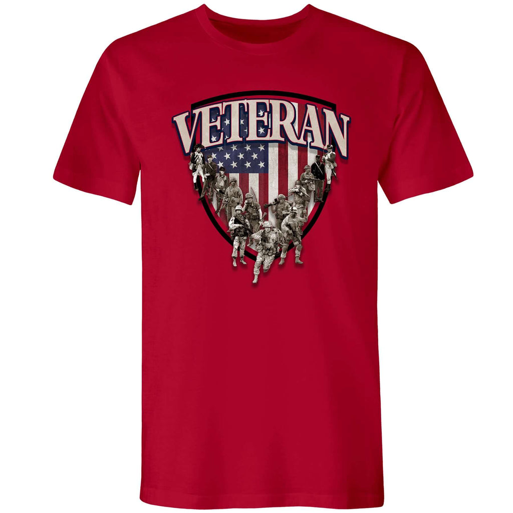 Men's Veteran Shield Tee Red - the flag shirt