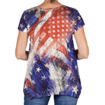 Load image into Gallery viewer, Women&#39;s Made in USA Rhinestones Stars and Stripes T-Shirt
