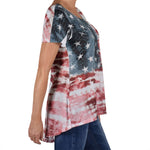 Load image into Gallery viewer, Women&#39;s Made in USA Rhinestones Tie-Dye Patriotic T-Shirt
