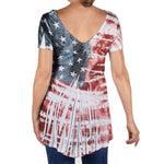 Load image into Gallery viewer, Women&#39;s Made in USA Rhinestones Tie-Dye Patriotic T-Shirt
