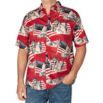 Load image into Gallery viewer, Men&#39;s USA Icons 100% Cotton Button-Down Short Sleeve Shirt - the flag shirt
