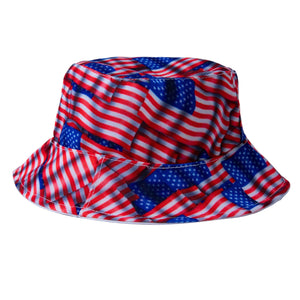Waving American Flag Bucket Hat