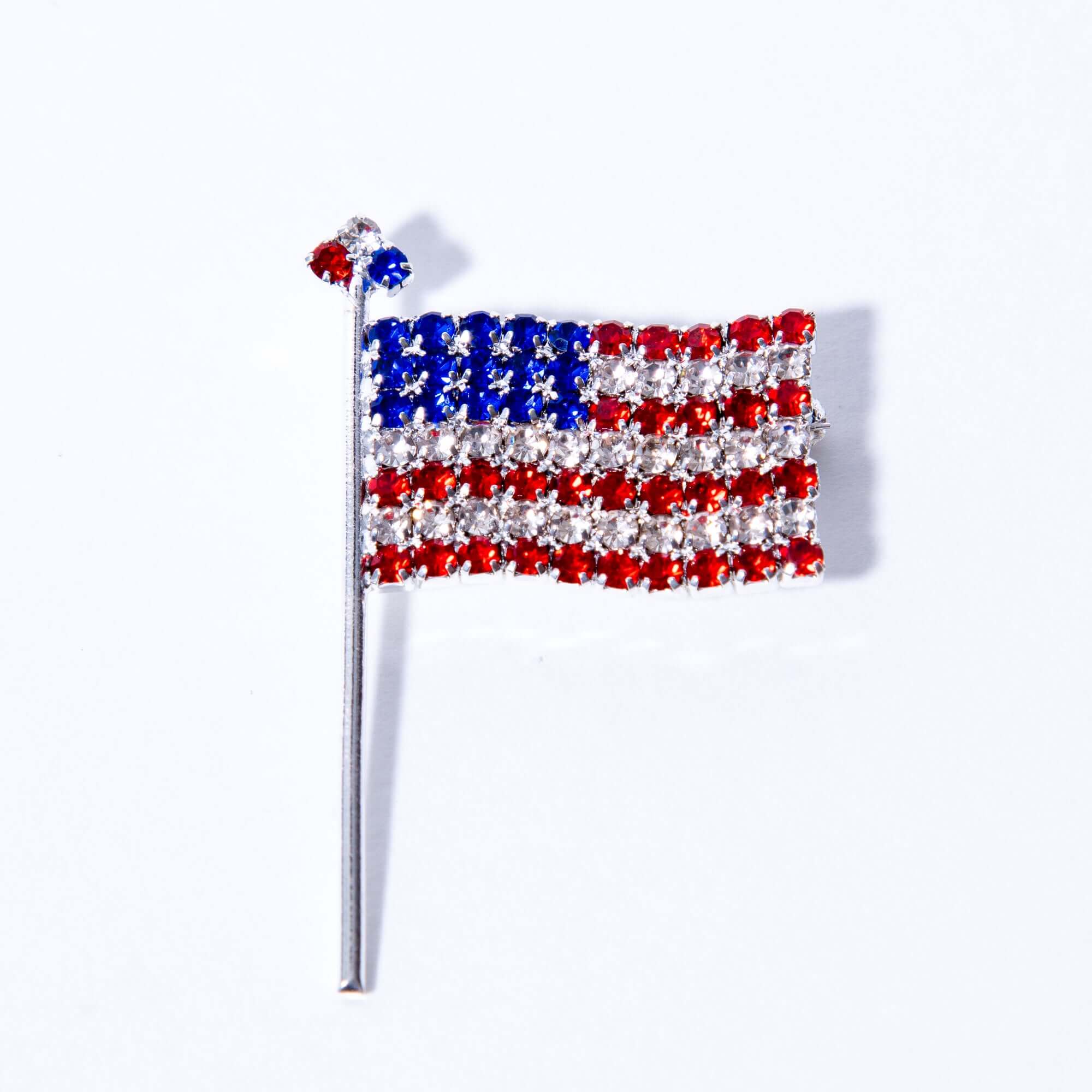 Rhinestone American Flag Pin