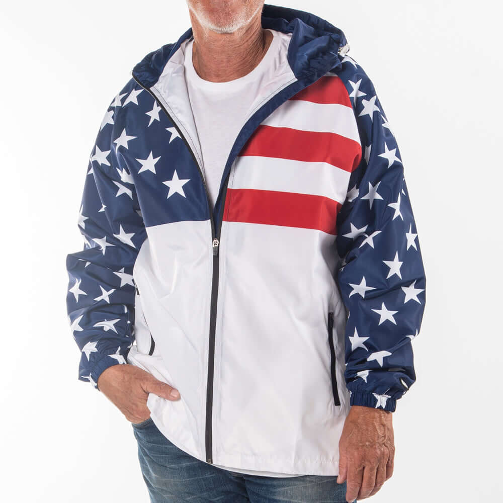 USA Flag Full Zip Rain Jacket – The Flag Shirt