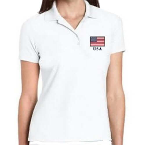 Ladies Greg Norman American Flag Performance Polo - The Flag Shirt