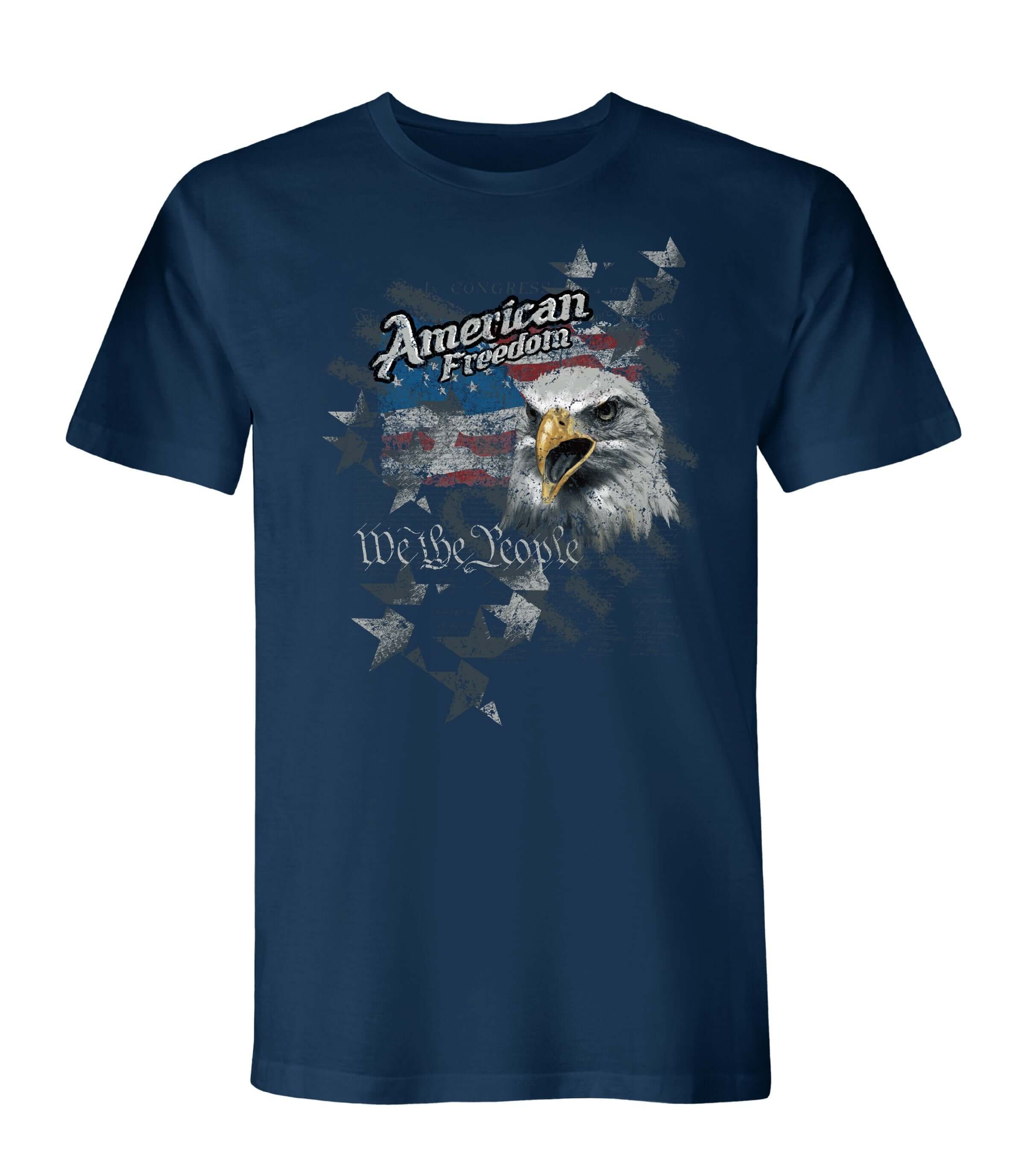 Collaged American Freedom USA Made Short Sleeve Tee -The Flag Shirt