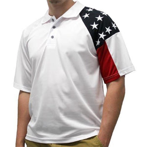 Mens Allegiance Freedom Tech Fabric Polo Shirt White – The Flag Shirt