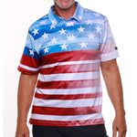 Load image into Gallery viewer, Men&#39;s Stars and Stripes Performance Golf Polo
