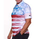Load image into Gallery viewer, Men&#39;s Stars and Stripes Performance Golf Polo
