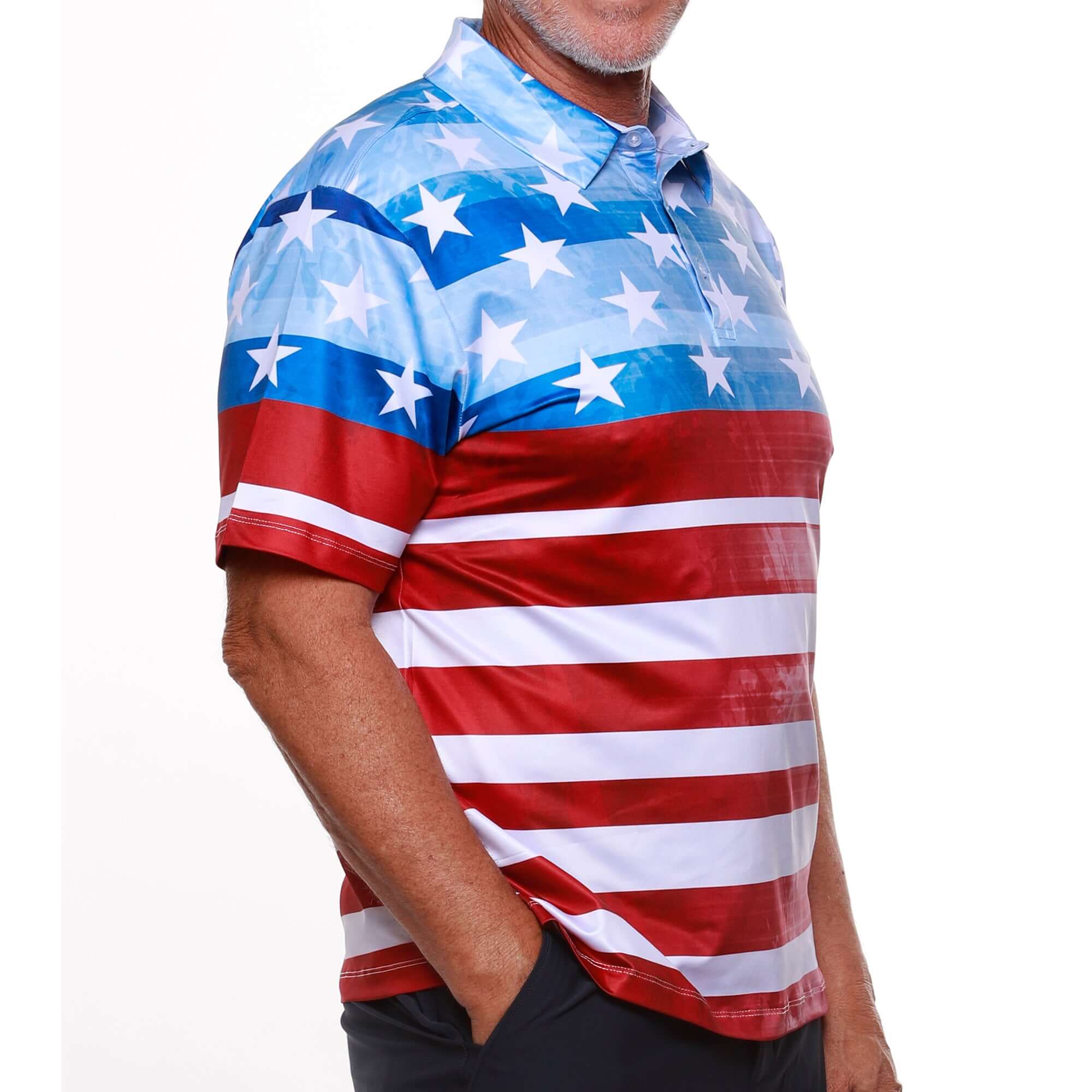 Men's Stars and Stripes Performance Golf Polo
