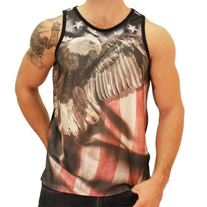 USA Patriotic Eagle Mesh Tank - The Flag Shirt