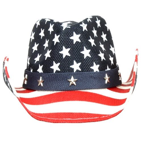 American Flag Straw Hat for Men, Beach Accessories (Adult Size