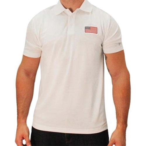 Mens Under Armour Patriotic Performance Polo White - theflagshirt