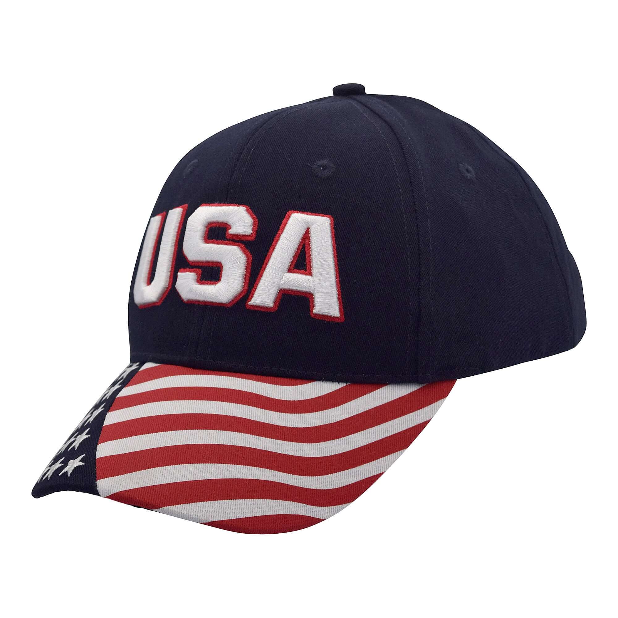 Eagle with American Flag Baseball Cap (3 Colors) Red