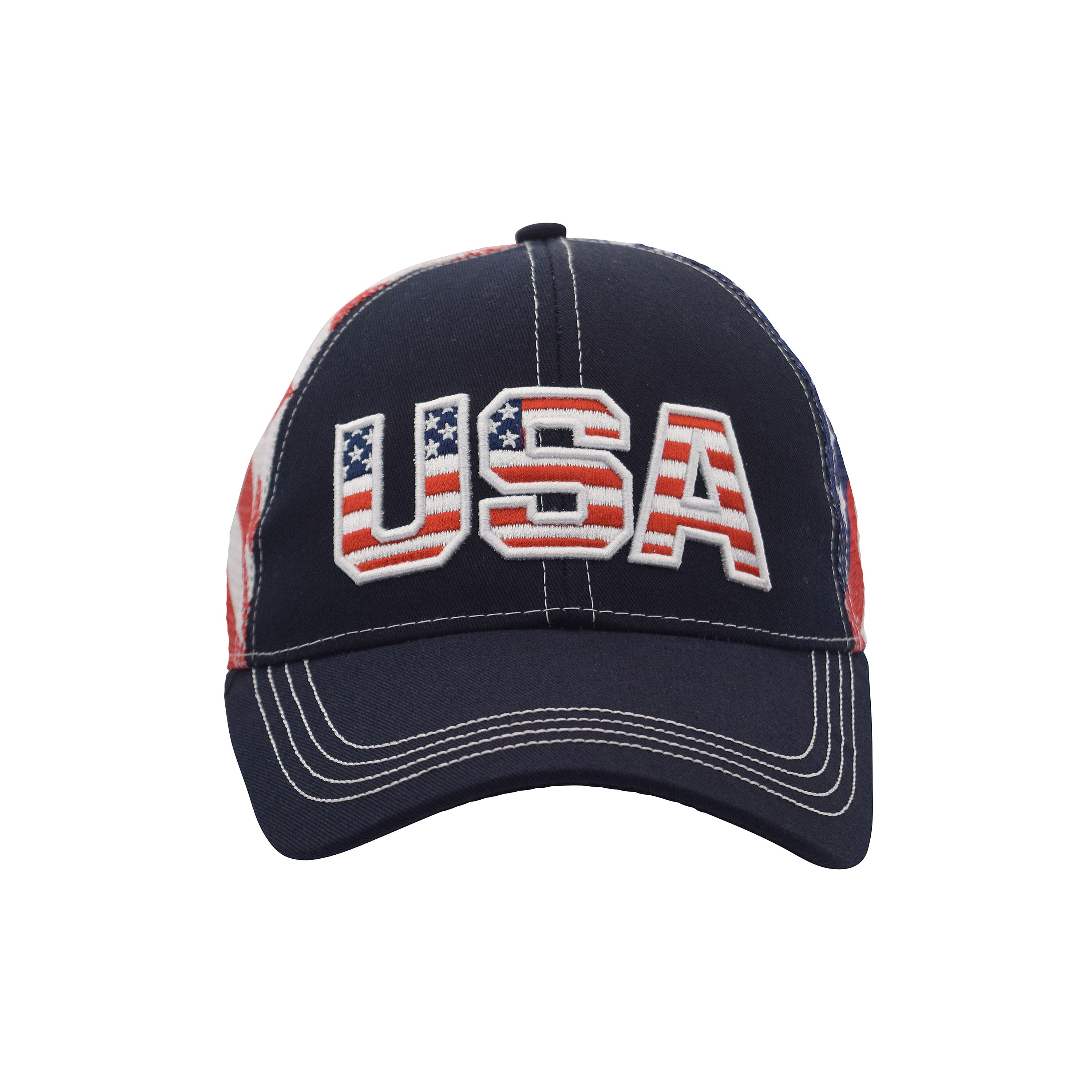 S73 - USA Flag Cap - Relaxed Ripstop - Cotton - Black 