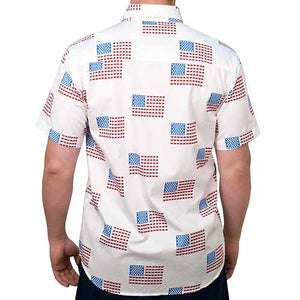 Men's USA Flag 100% Cotton Button-Up Shirt