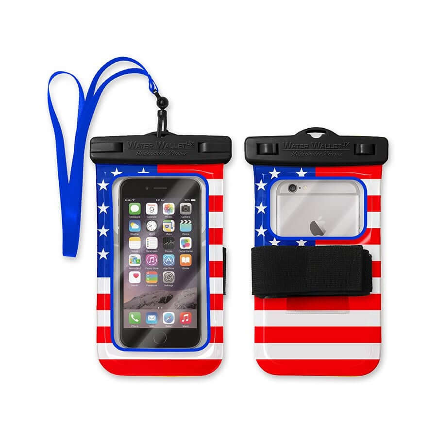 USA Flag Waterproof Phone Case with Lanyard USA Flag Waterproof Phone Case with Lanyard