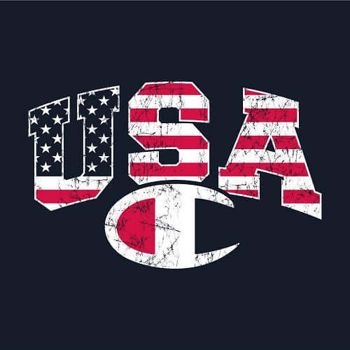 Champion Mens USA Flag  Athletic Shirt - The Flag Shirt